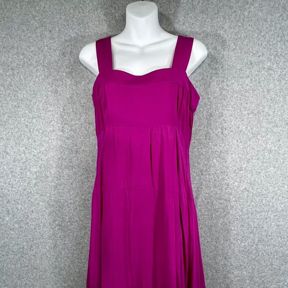 Vince Camuto Dress Womens Small Tier Maxi Sleeveless Smocked Back‎ Flowy Fuchsia - Picture 1 of 16